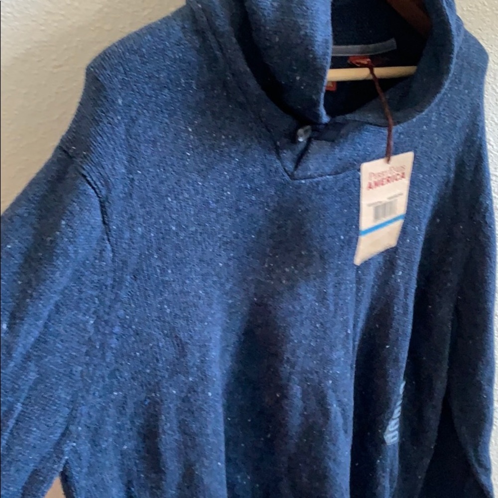 NWT Perry Ellis America XL sweater indigo heather - Picture 3 of 6